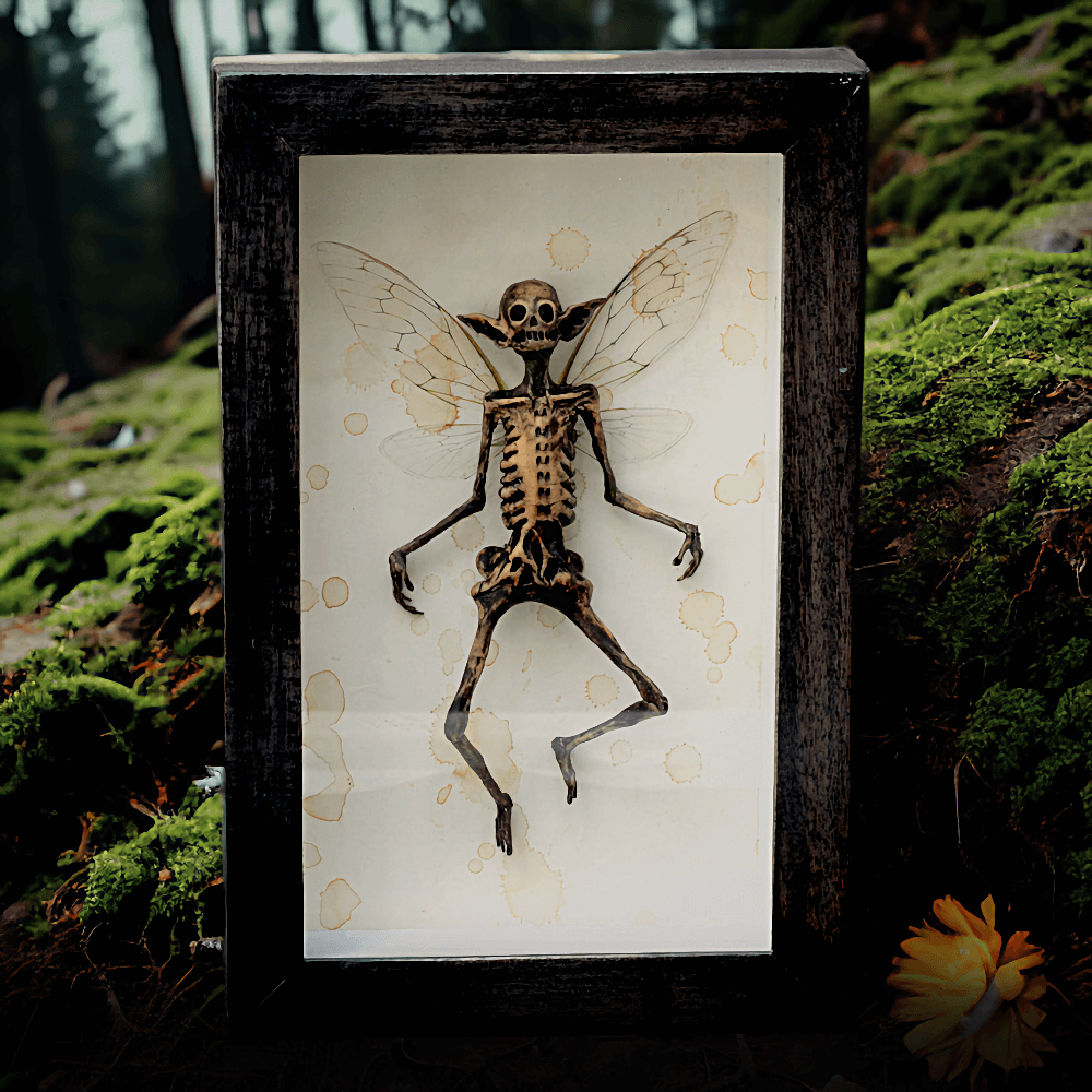 Gothic Fairy Skeleton Framed Decor – Statuery